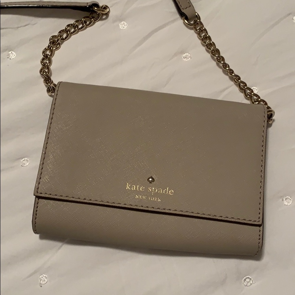 Beige Kate Spade Crossbody Leather Bag
